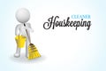 3D small people housecleaning