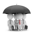 3d small people - manager with an umbrella and his team Royalty Free Stock Photo