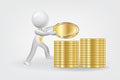 3d Small People . Money financial success stock Illustration