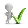 3d small people - next to the check mark Royalty Free Stock Photo