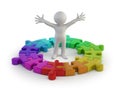 3d small people - puzzle ring Royalty Free Stock Photo