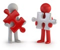 3d small people - Puzzle Teamwork Royalty Free Stock Photo
