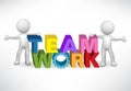 3d Small people with a teamwork word Royalty Free Stock Photo