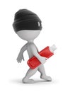 3d small people - thief with a flash drive Royalty Free Stock Photo