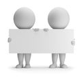 3d small people - two keep an empty board Royalty Free Stock Photo