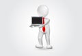 3d Small Person with a laptop computer vector icon design Royalty Free Stock Photo