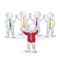 3d small person leader teamwork logo Royalty Free Stock Photo