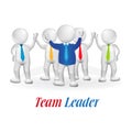 3d small person leader teamwork successful logo