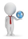 3d small people - manager and Earth Royalty Free Stock Photo