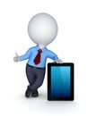 3d small person with modern tablet PC.