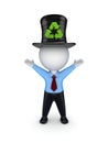 3d small person in top-hat with recycle symbol.