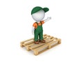 3d small person in workwear.