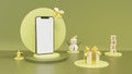 3d smartphone blank screen with gift box.3d rendering Royalty Free Stock Photo