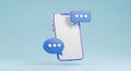 3D Smartphone with Chat Bubbles Messaging Communication Royalty Free Stock Photo