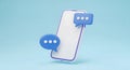 3D Smartphone with Chat Bubbles Messaging Communication Royalty Free Stock Photo