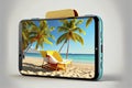 3d Smartphone. Summer and vacation concept