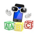 3d Smartphone teaches the alphabet Royalty Free Stock Photo