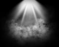 3D smoky background with spotlight shining down