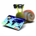 3d Snail spends with his credit card