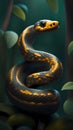 3D snake cartoon character illustration ai generated Royalty Free Stock Photo