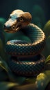 3D snake cartoon character illustration ai generated Royalty Free Stock Photo