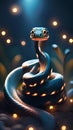 3D snake cartoon character illustration ai generated Royalty Free Stock Photo