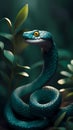 3D snake cartoon character illustration ai generated Royalty Free Stock Photo