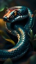 3D snake cartoon character illustration ai generated Royalty Free Stock Photo