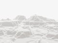 3D snow mountain. White terrain. Cold environment