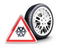 3d snow wheel Royalty Free Stock Photo