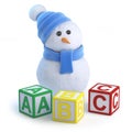 3d Snowman teaches the alphabet