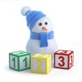 3d Snowman teaches math