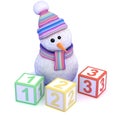 3d Snowman teaches math