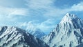 3D snowy mountain range