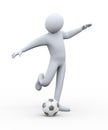 3d soccer football player