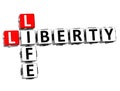 3D Social Liberty Life Crossword cube words Royalty Free Stock Photo