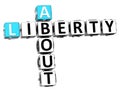 3D About Social Liberty Life Crossword cube words Royalty Free Stock Photo