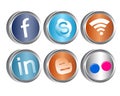 3d social media icons Royalty Free Stock Photo