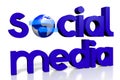 3D social media / Internet concept, white background Royalty Free Stock Photo