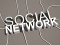 3d social network text concept Royalty Free Stock Photo