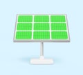 3d solar panel for alternative power generation from sunlight. Photovoltaic module isolated on blue background. Modern Royalty Free Stock Photo
