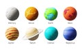 3D Solar System planets set in clay style