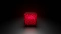 3d solid cube that has texture and emits light.