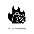 2D solid glyph style hot deal shopping icon