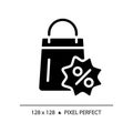 2D solid glyph style shopping percentage discount icon