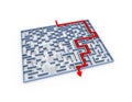 3d solved labyrinth maze puzzle Royalty Free Stock Photo