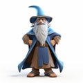 3d Sorcerer In Cel Shaded Style On White Background