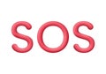 3D SOS Emergency text. Emergency alarm. SOS help service