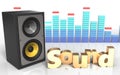 3d'sound' sign sound system Royalty Free Stock Photo
