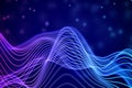 3D Sound waves. Big data abstract visualization. Royalty Free Stock Photo